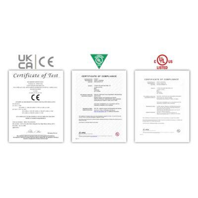 CE/UKCA, UL, and NSF certification logos